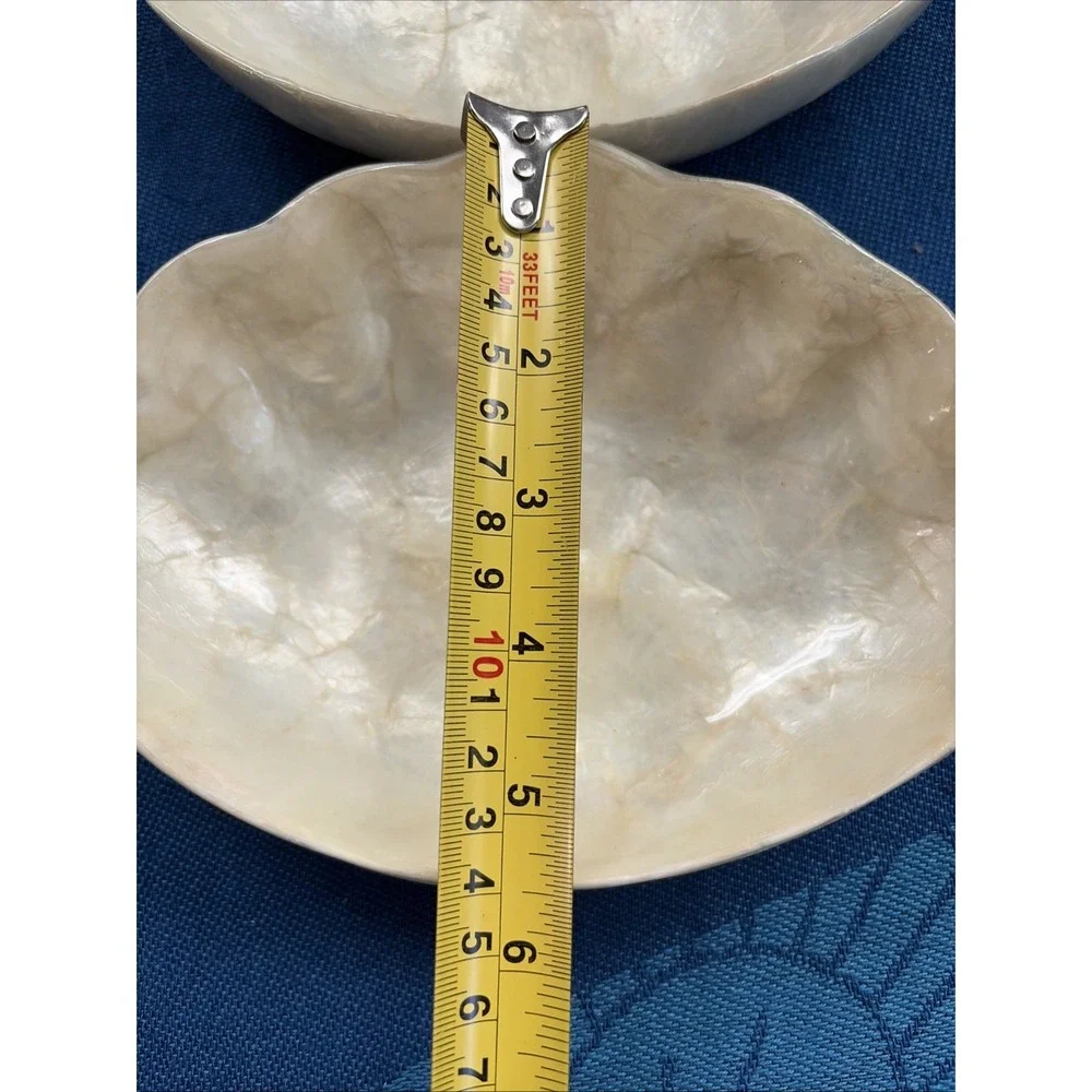(2) Vintage Shell Shaped Capiz Shell Bowls Gump's Philippines Set Of Two